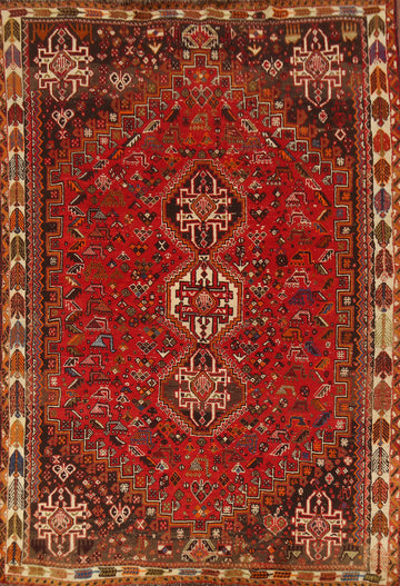 Tribal Geometric Qashqai Persian Area Rug 6x8