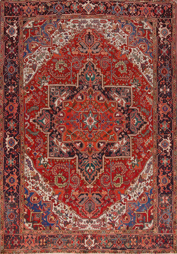 Handmade Wool Heriz Serapi Persian Area Rug 8x11