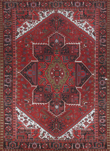 Vintage Geometric Heriz Persian Area Rug 10x12