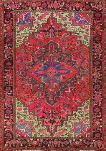 Vintage Geometric Heriz Persian Area Rug 8x11