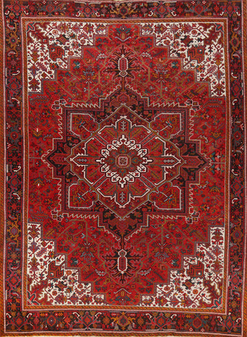Red Geometric Heriz Persian Area Rug 10x13