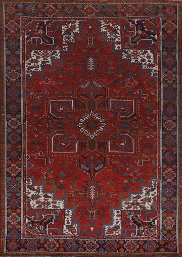 Geometric Wool Heriz Persian Area Rug 10x13