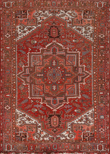 Handmade Wool Heriz Persian Area Rug 7x10