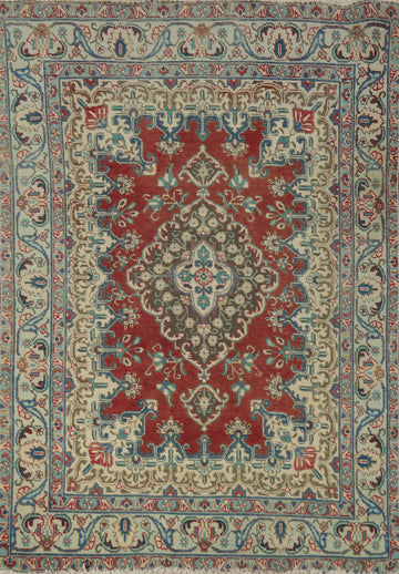 Vintage Wool Tabriz Persian Rug 4x6