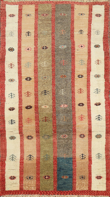 Striped Wool Gabbeh Persian Rug 3x5