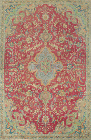 Floral Wool Tabriz Persian Area Rug 7x10