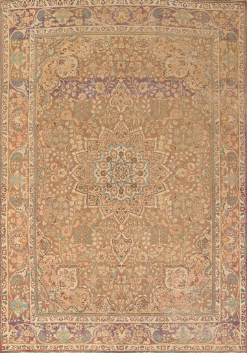 Brown Floral Tabriz Persian Area Rug 8x12