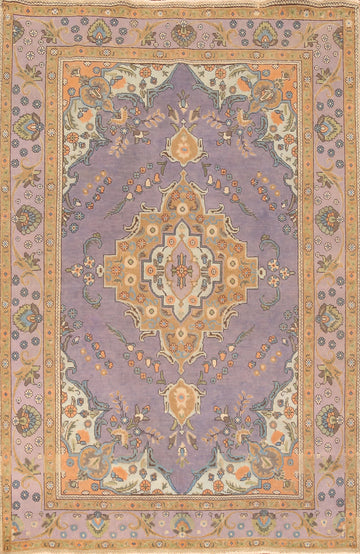Purple Wool Tabriz Persian Area Rug 7x10