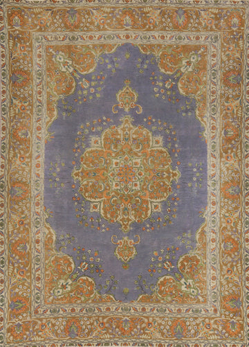 Traditional Purple Tabriz Persian Area Rug 8x11