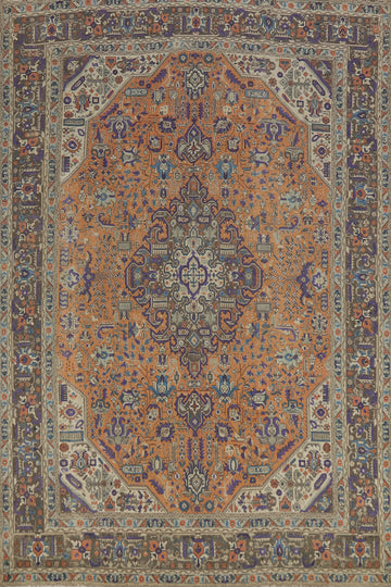 Geometric Wool Tabriz Persian Area Rug 8x11