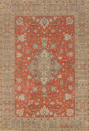 Geometric Wool Tabriz Persian Area Rug 8x11