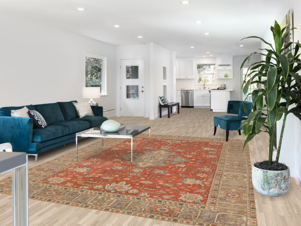 Geometric Wool Tabriz Persian Area Rug 8x11