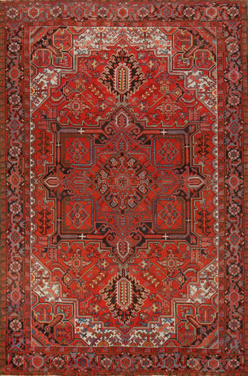 Geometric Wool Heriz Persian Area Rug 8x11