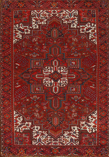 Red Geometric Heriz Persian Area Rug 8x12
