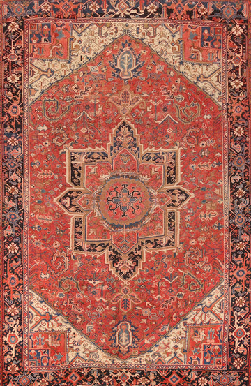 Vintage Wool Heriz Persian Area Rug 8x11