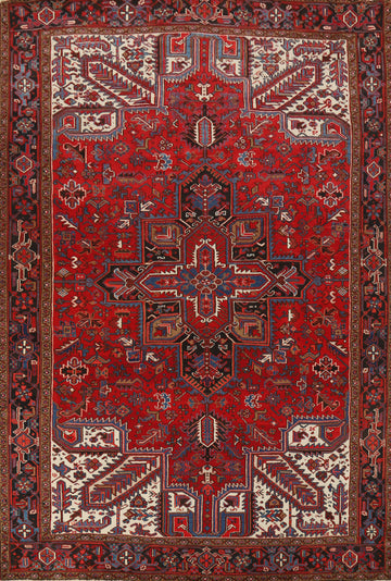 Geometric Red Heriz Persian Area Rug 8x11