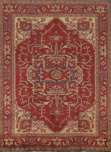 Wool Medallion Heriz Serapi Indian Area Rug 8x10