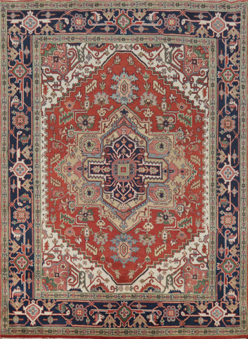Geometric Heriz Serapi Indian Area Rug 8x10