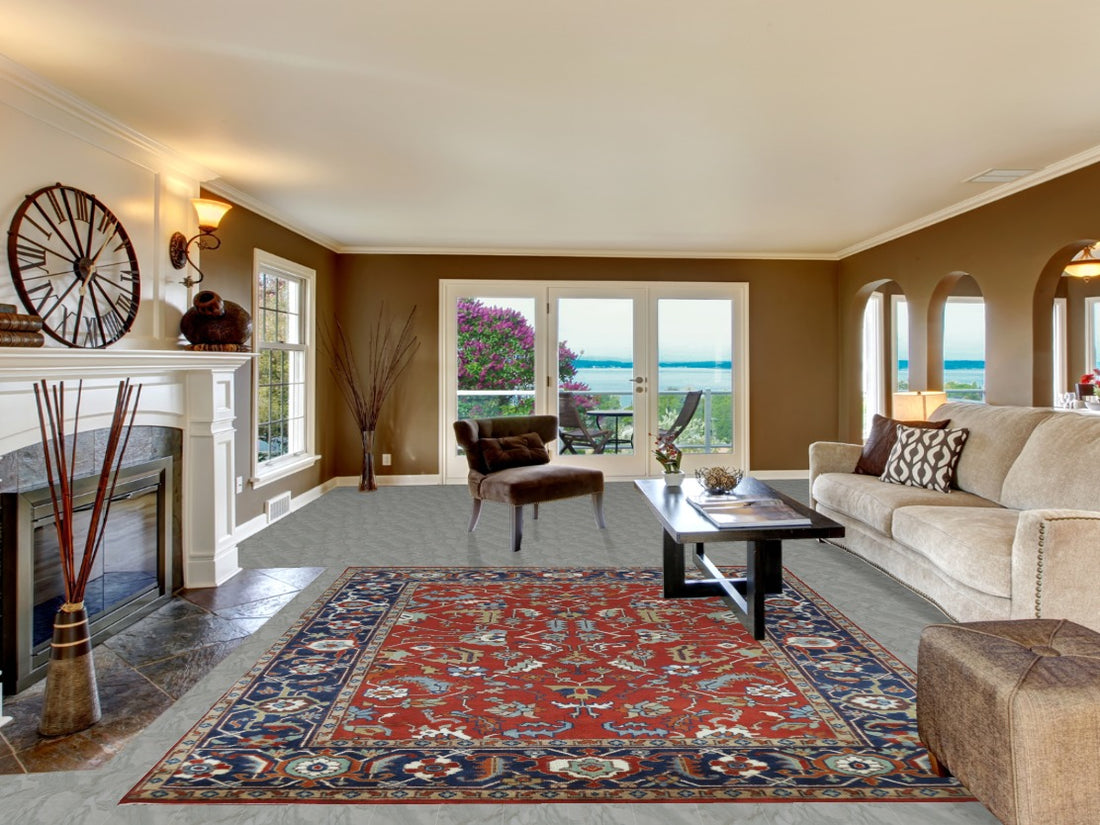 Handmade Wool Heriz Serapi Indian Area Rug 8x10