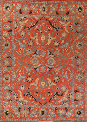 All-Over Floral Heriz Serapi Indian Large Rug 12x15