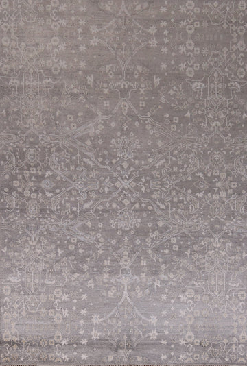 All-Over Gray Oushak Indian Area Rug 9x12