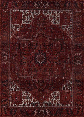 Handmade Red Heriz Persian Area Rug 10x13