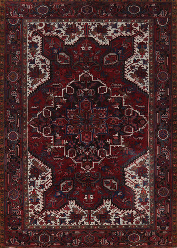 Geometric Red Heriz Persian Area Rug 7x9