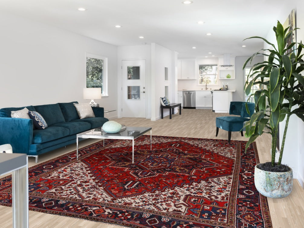 Geometric Heriz Persian Area Rug 8x11