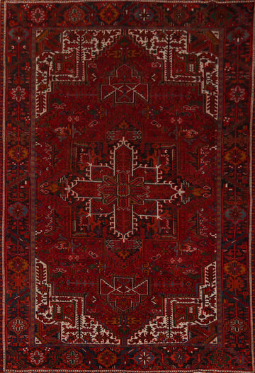 Vintage Red Heriz Persian Area Rug 8x11
