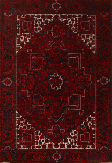 Red Geometric Heriz Persian Area Rug 8x11