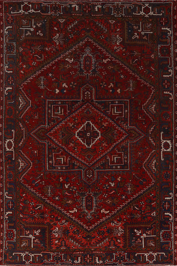 Vintage Red Heriz Persian Area Rug 8x11