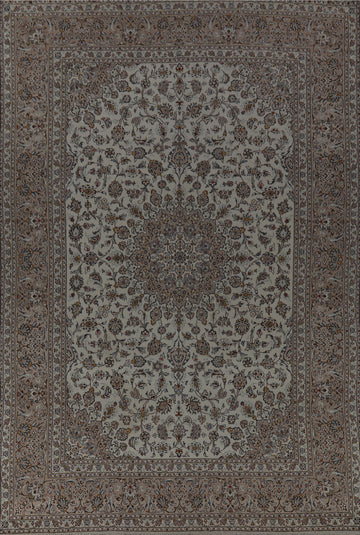 Floral Wool Kashan Persian Area Rug 9x13