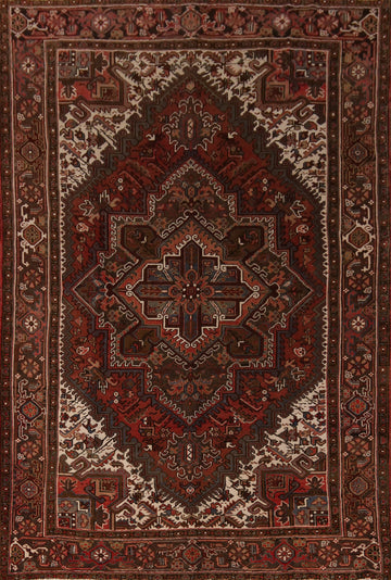 Vintage Wool Heriz Persian Area Rug 7x10