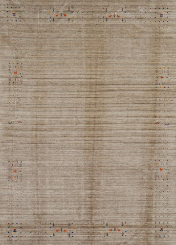 Earth Tone Silk Gabbeh Oriental Area Rug 9x12