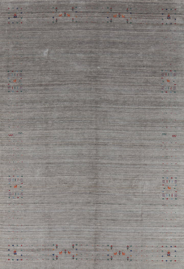 Silver Gray Silk Gabbeh Oriental Area Rug 9x12