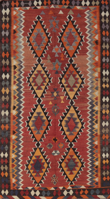 Vegetable Dye Kilim Qashqai Persian Area Rug 5x10