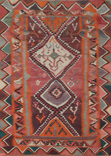 Vegetable Dye Kilim Qashqai Persian Rug 6x7