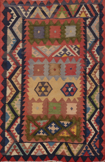 Vegetable Dye Kilim Qashqai Persian Rug 3x5