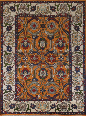 Orange Wool Heriz Serapi Indian Area Rug 8x10