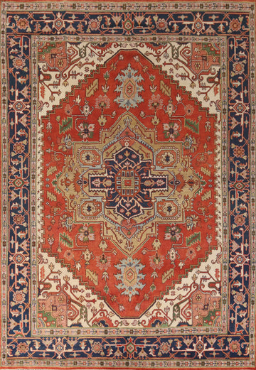Geometric Heriz Serapi Indian Area Rug 9x12
