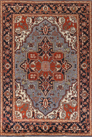Geometric Heriz Serapi Indian Area Rug 10x13
