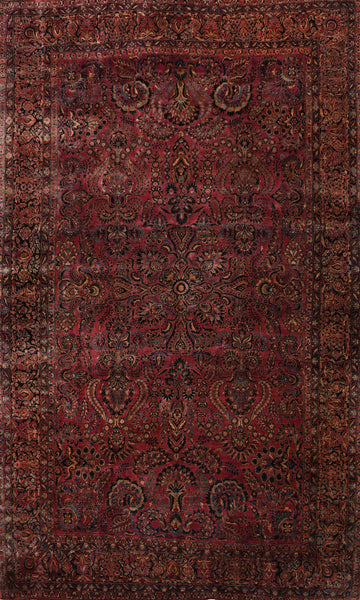 Vegetable Dye Antique Sarouk Persian Large Rug 13x19