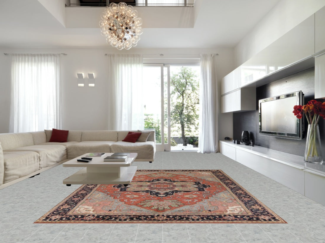 Geometric Heriz Serapi Indian Area Rug 10x13