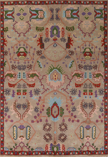 Geometric Heriz Serapi Indian Area Rug 9x12