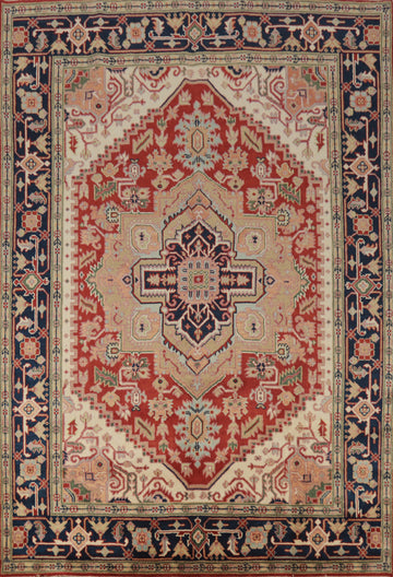 Geometric Heriz Serapi Indian Area Rug 8x10