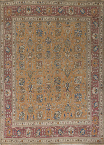 Vintage Floral Wool Tabriz Persian Area Rug 8x11