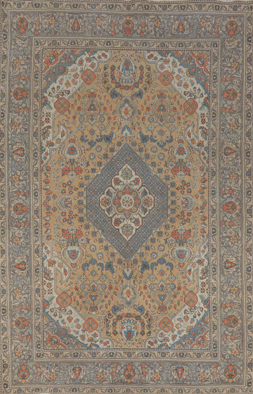 Geometric Wool Tabriz Persian Area Rug 8x11