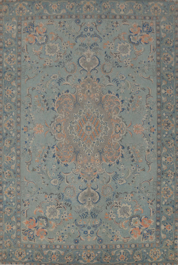 Vintage Floral Wool Tabriz Persian Area Rug 8x11