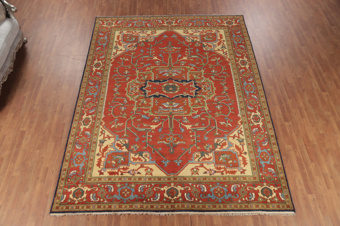 Geometric Heriz Serapi Indian Area Rug 9x12