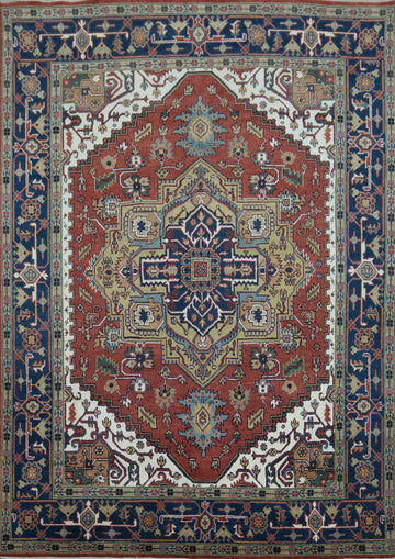 Geometric Heriz Serapi Indian Area Rug 9x12
